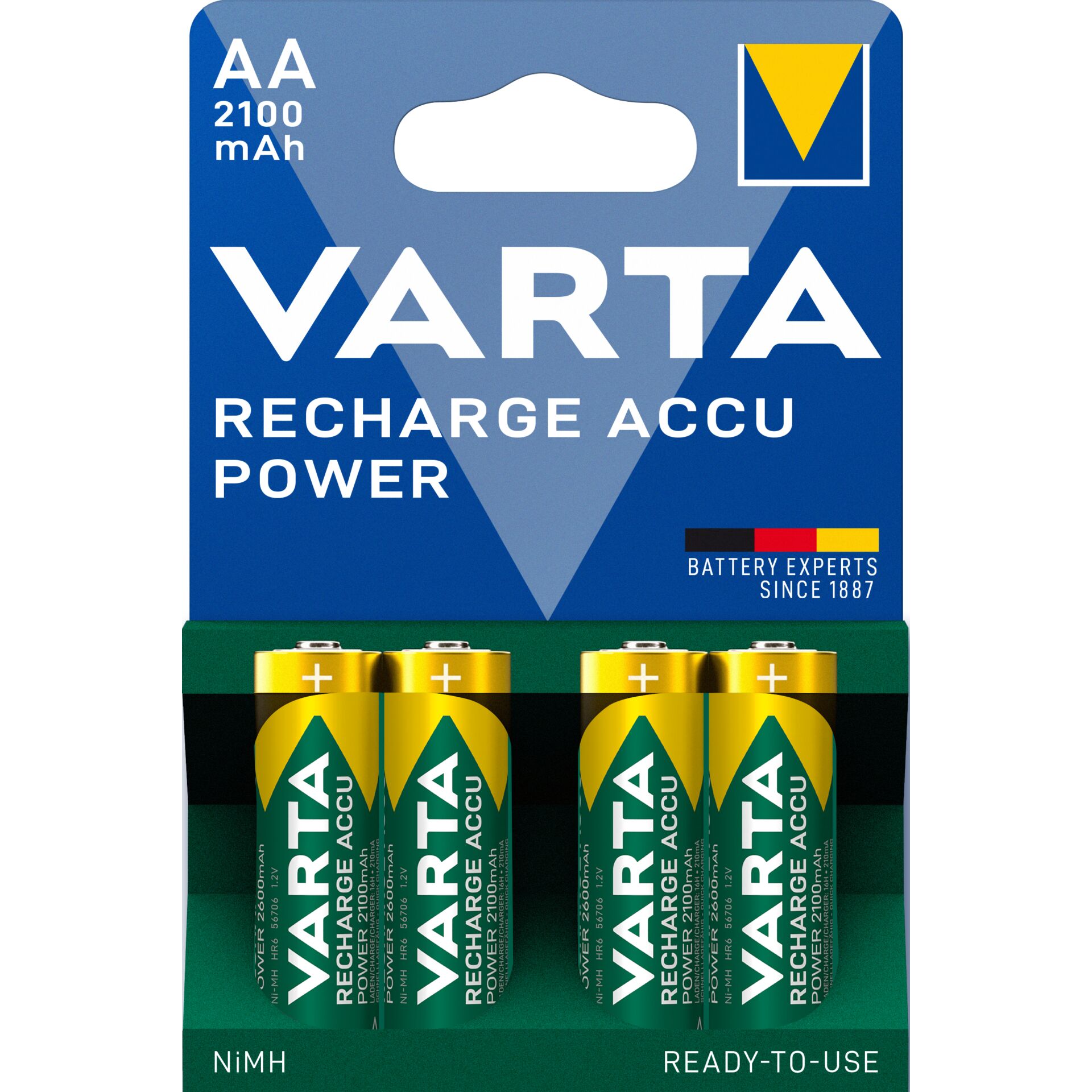 Varta Ready2Use Accu Mignon AA NiMH 2100mAh, 4er-Pack 