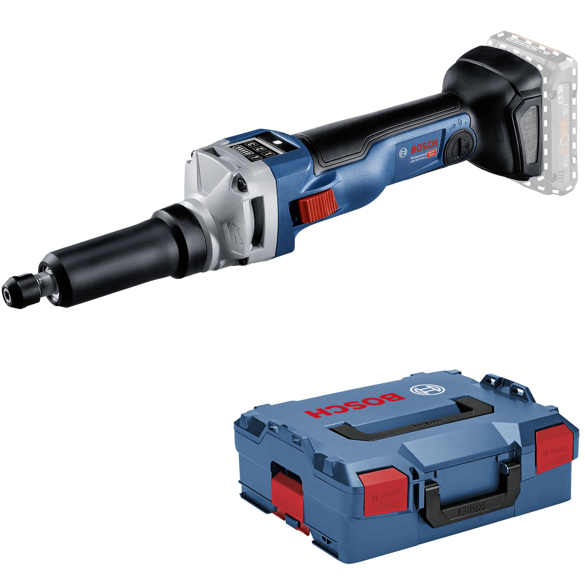 Bosch GGS 18V-10 SLC PROFESSIONAL Schleifer für gerade Form 10500 RPM Schwarz, Blau, Rot