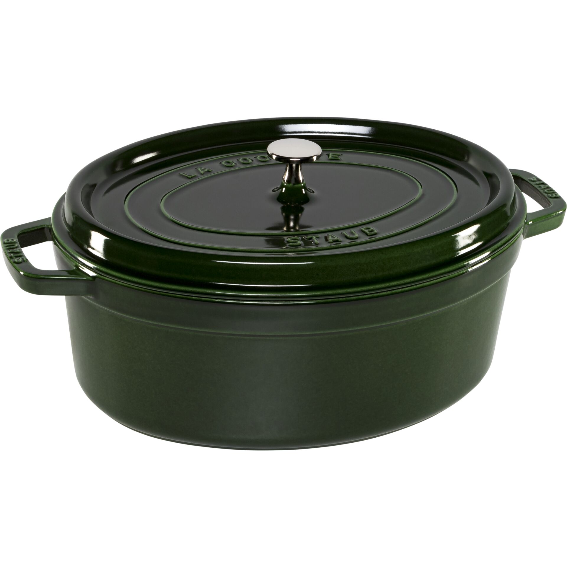 Staub La Cocotte 33cm oval, Basilikum-grün, Gusseisen