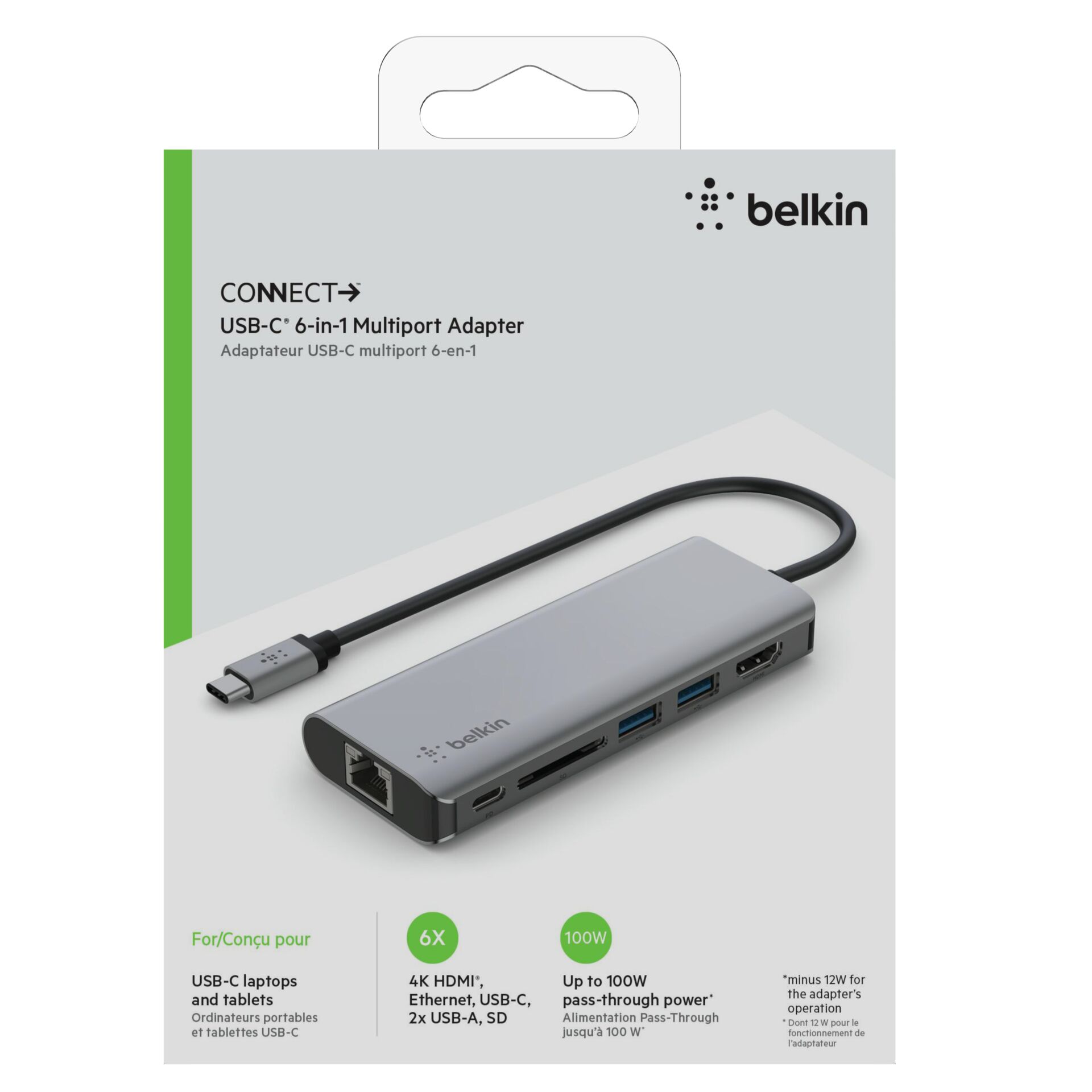 Belkin USB-C Multimedia Hub, USB-Hub, RJ-45, USB-C 3.0 [Stecker]