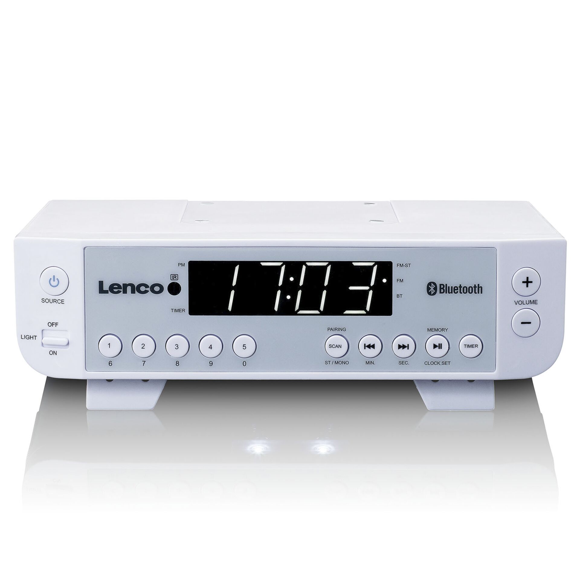 Lenco KCR-100 Uhr Digital Weiß