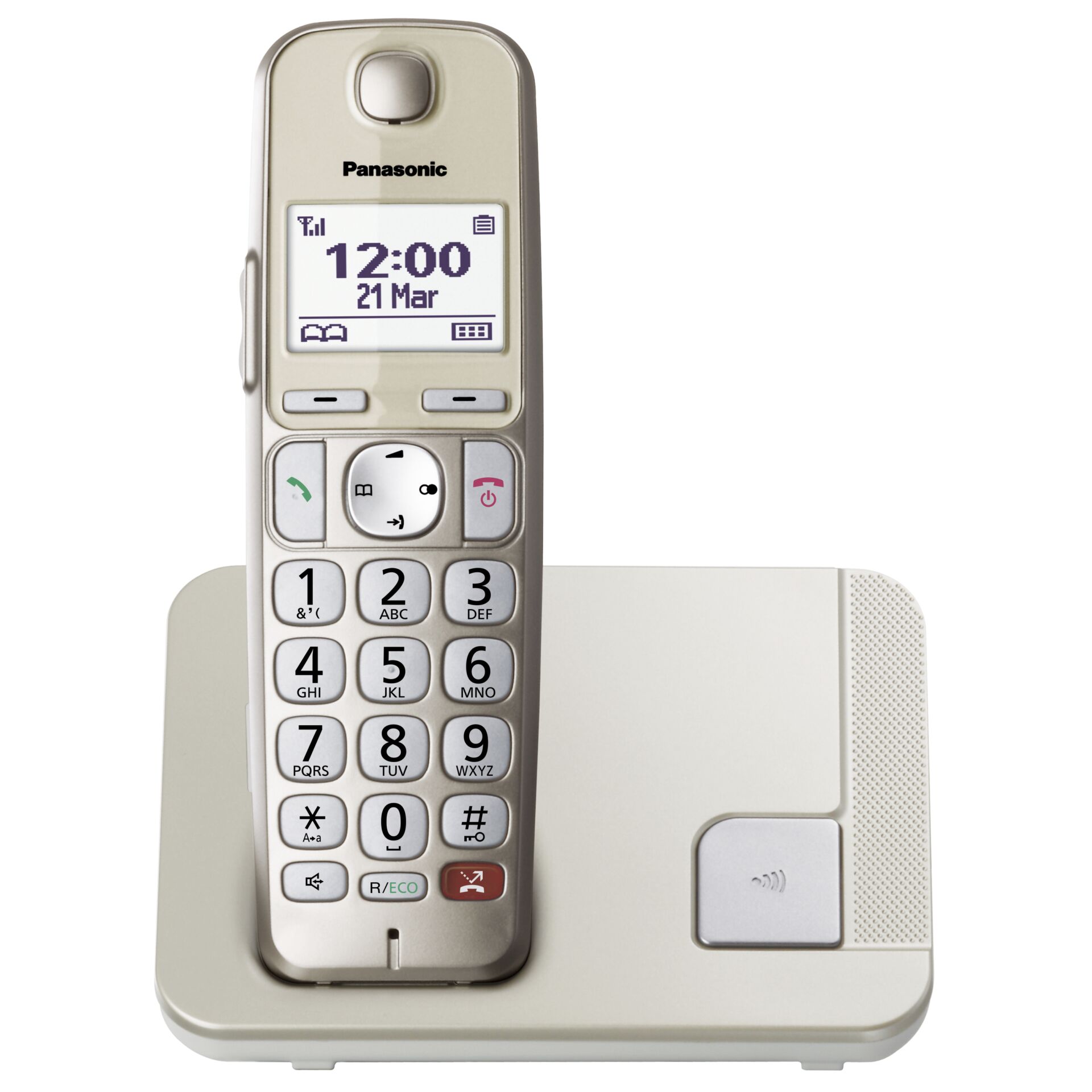 Panasonic KX-TGE250 DECT-Telefon Anrufer-Identifikation Champagner, Gold