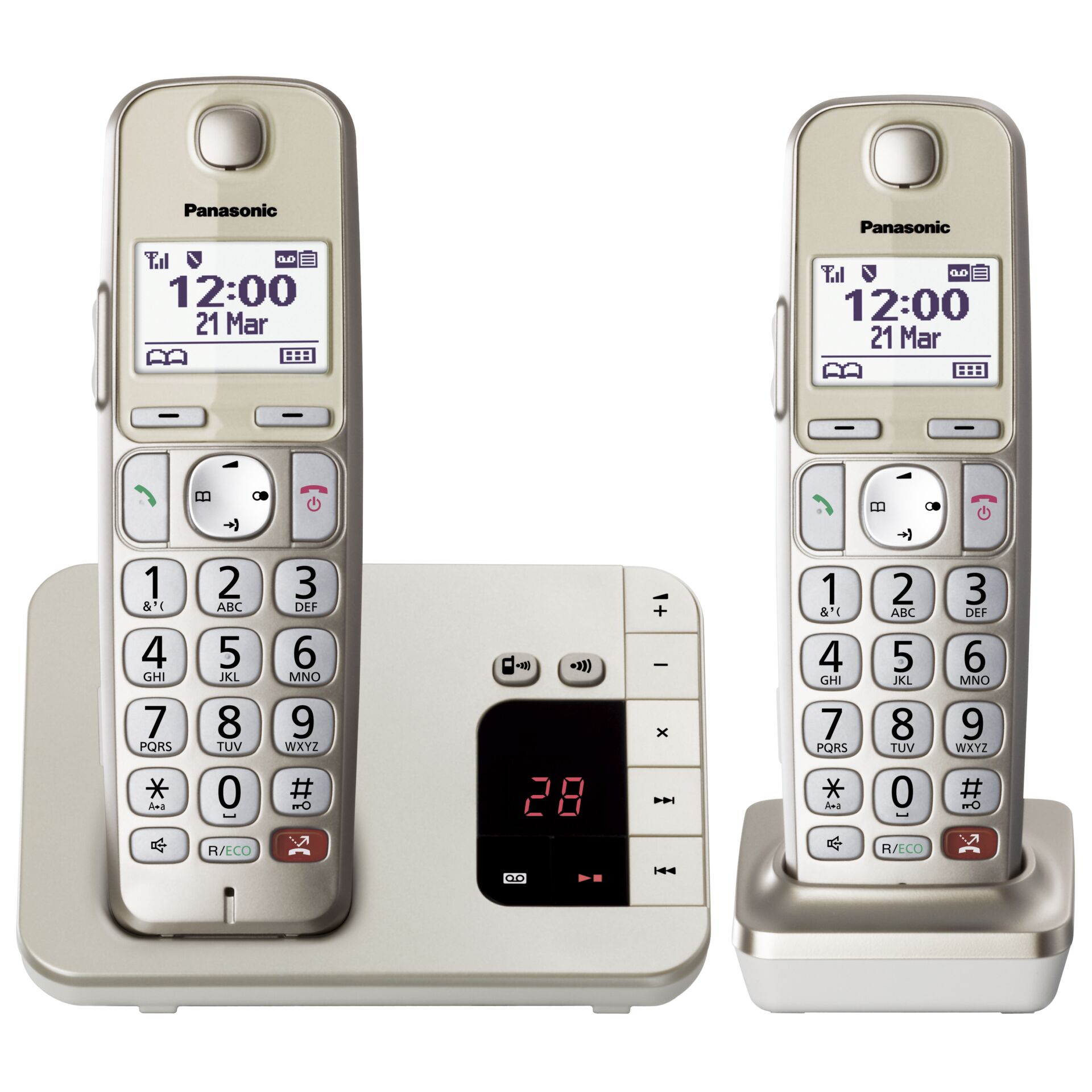 Panasonic KX-TGE262GN Telefon DECT-Telefon Anrufer-Identifikation Champagner