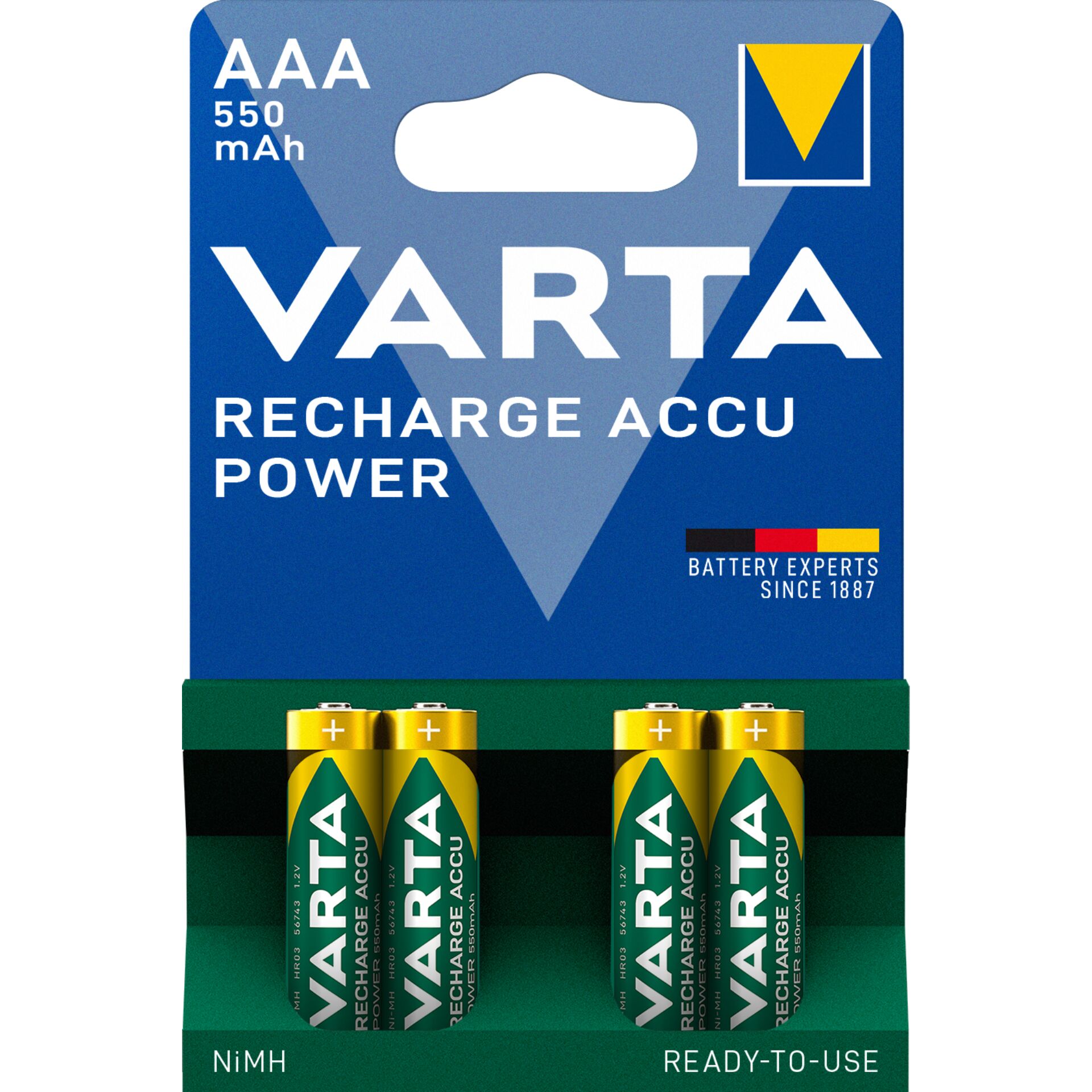 Varta Ready2Use HR03 4pcs Wiederaufladbarer Akku AAA Nickel-Metallhydrid (NiMH)