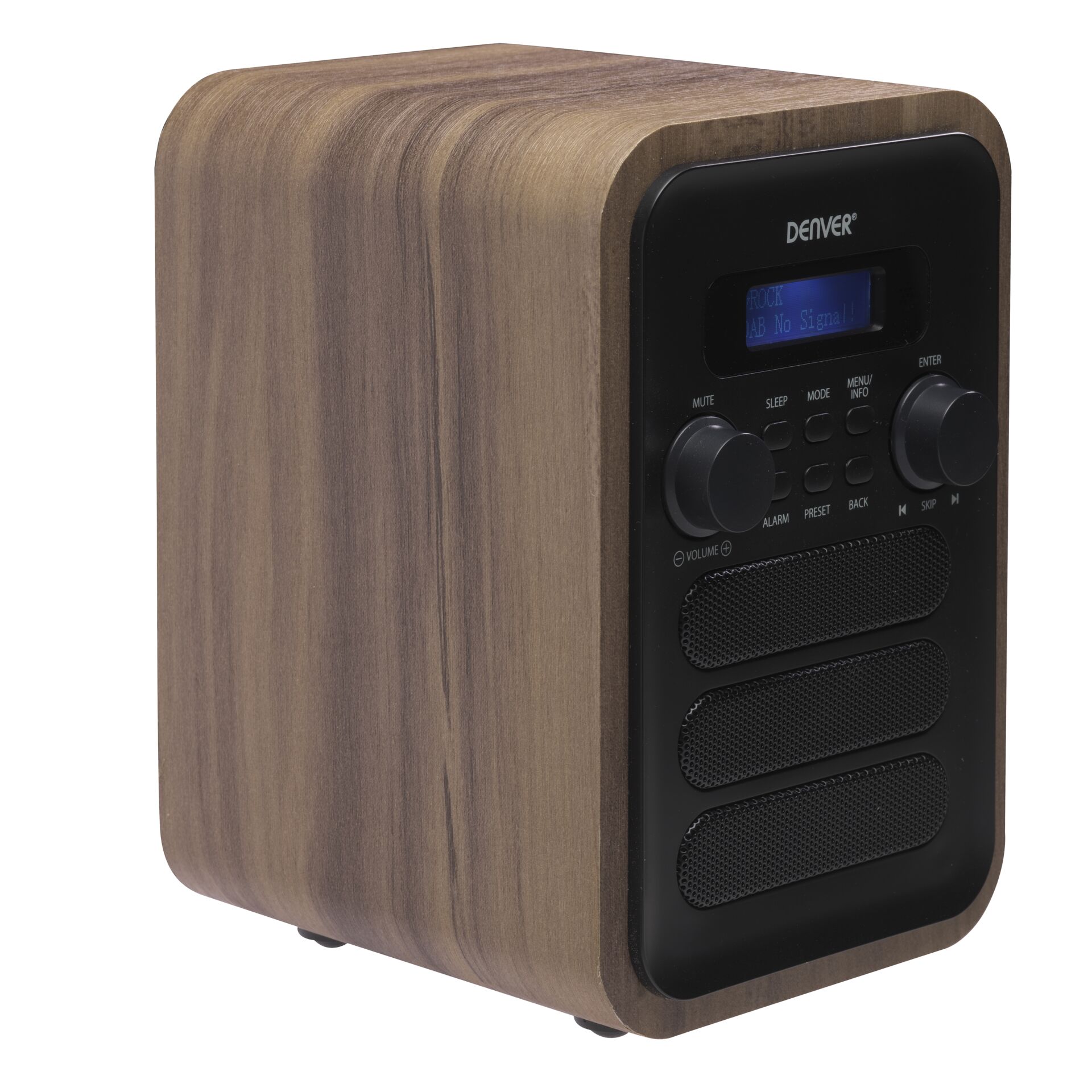 Denver DAB-48GREY Radio Persönlich Digital Grau, Holz