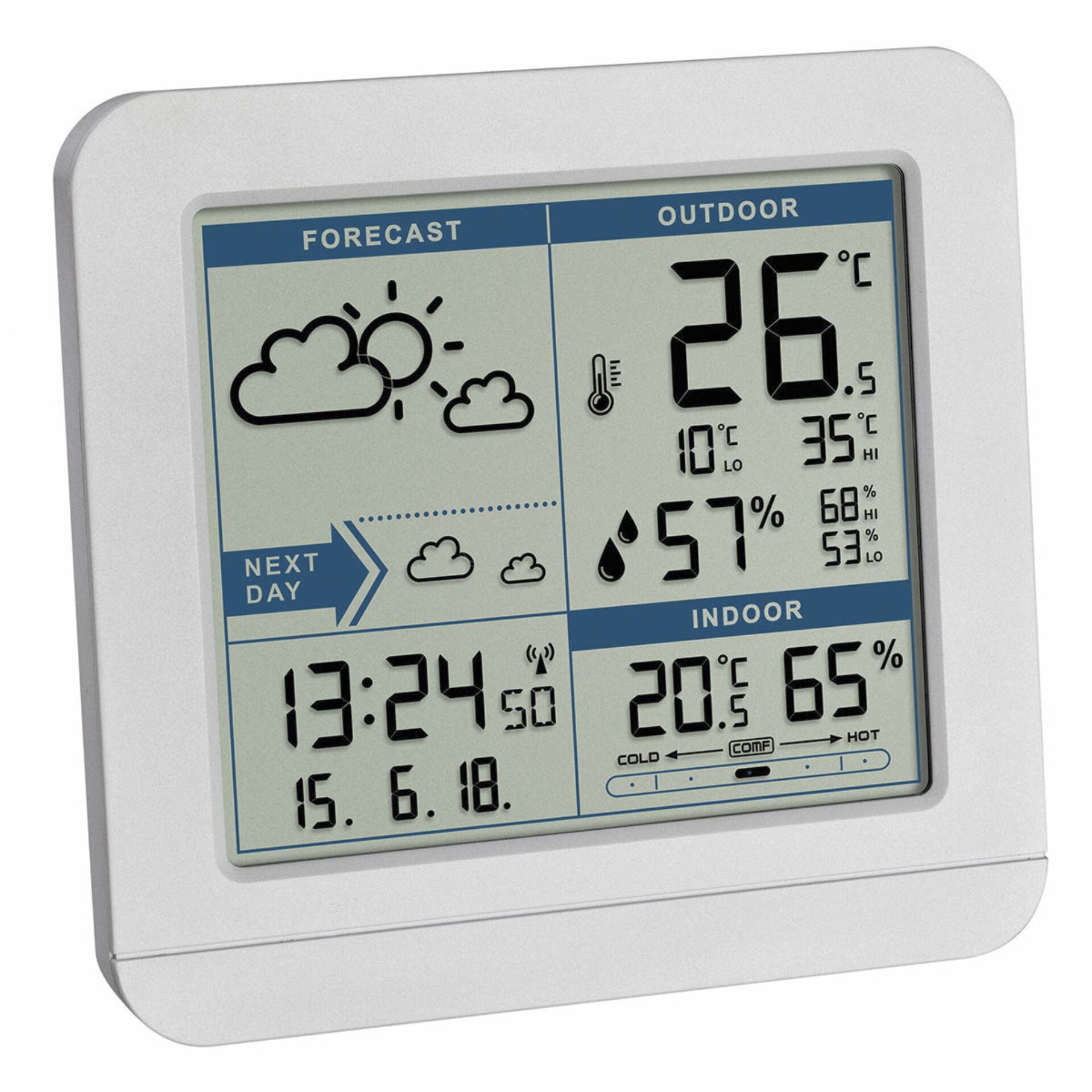 TFA-Dostmann Sky Weiß LCD Akku