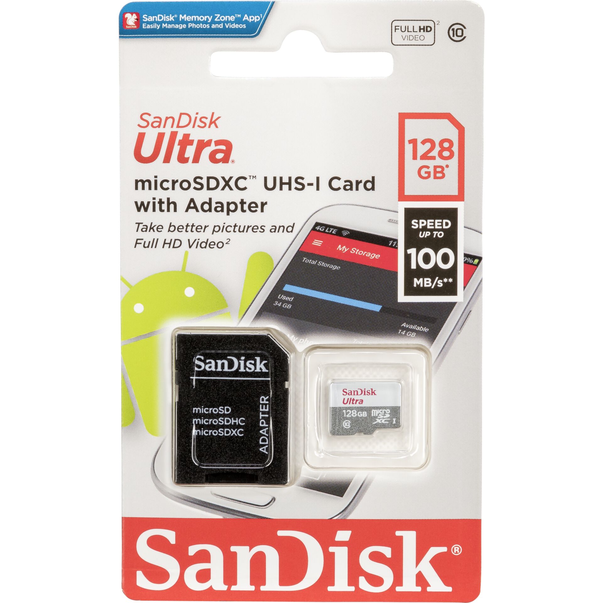 SanDisk Ultra microSD 128 GB MicroSDXC UHS-I Klasse 10