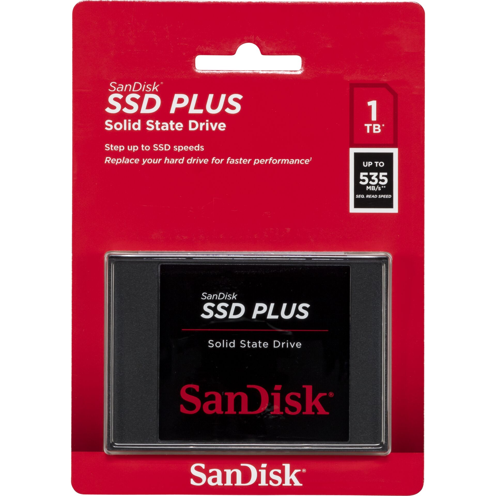 1.0 TB SSD SanDisk SSD Plus, SATA 6Gb/s, lesen: 535MB/s, schreiben: 350MB/s