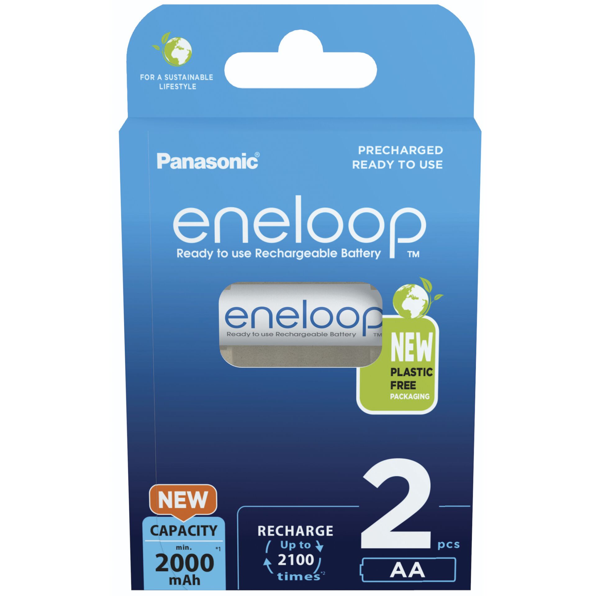 Panasonic eneloop (Gen 5) Mignon AA NiMH 2000mAh, 2er-Pack