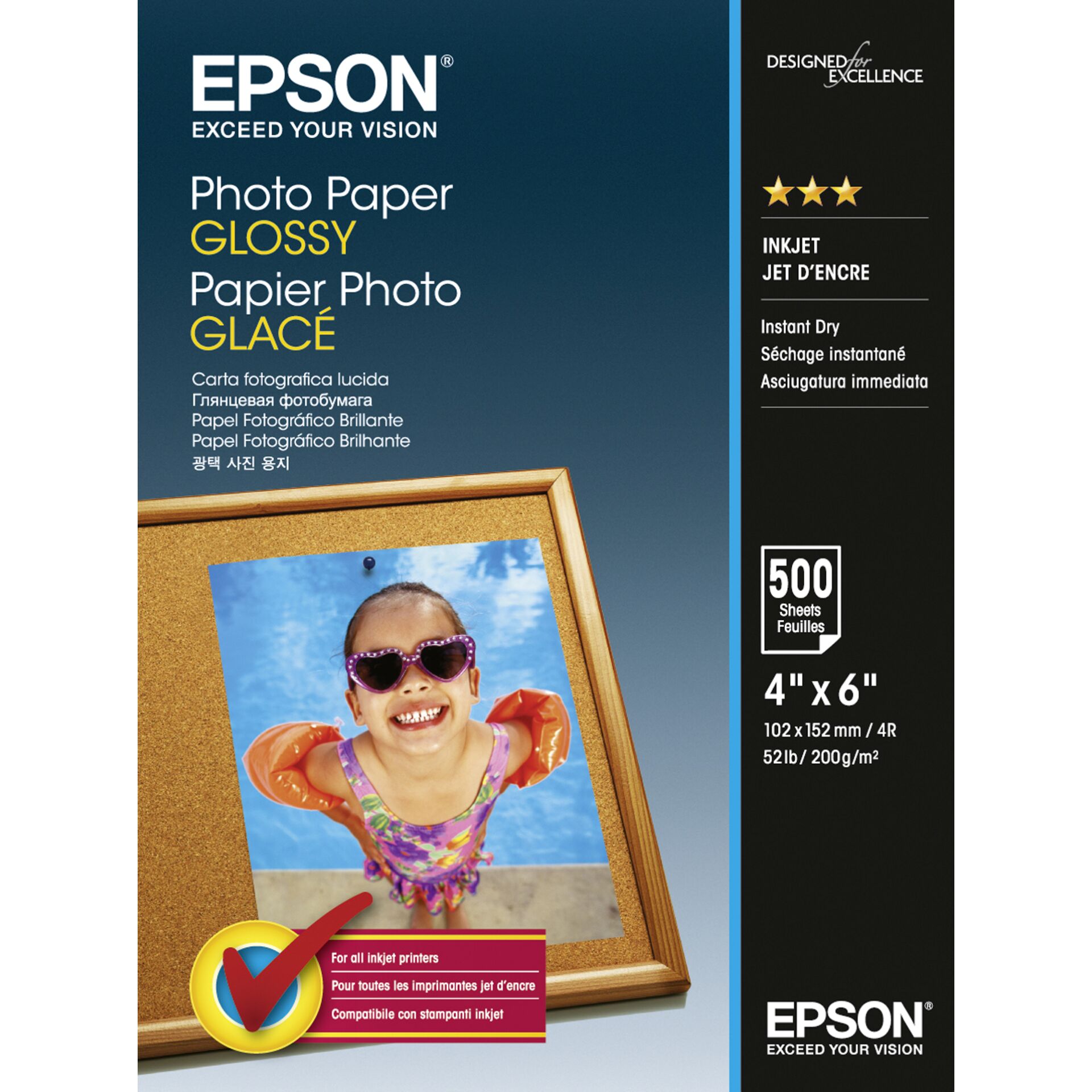 Epson S042549 Papier glänzend, 10x15cm, 200g/m², 500 Blatt 