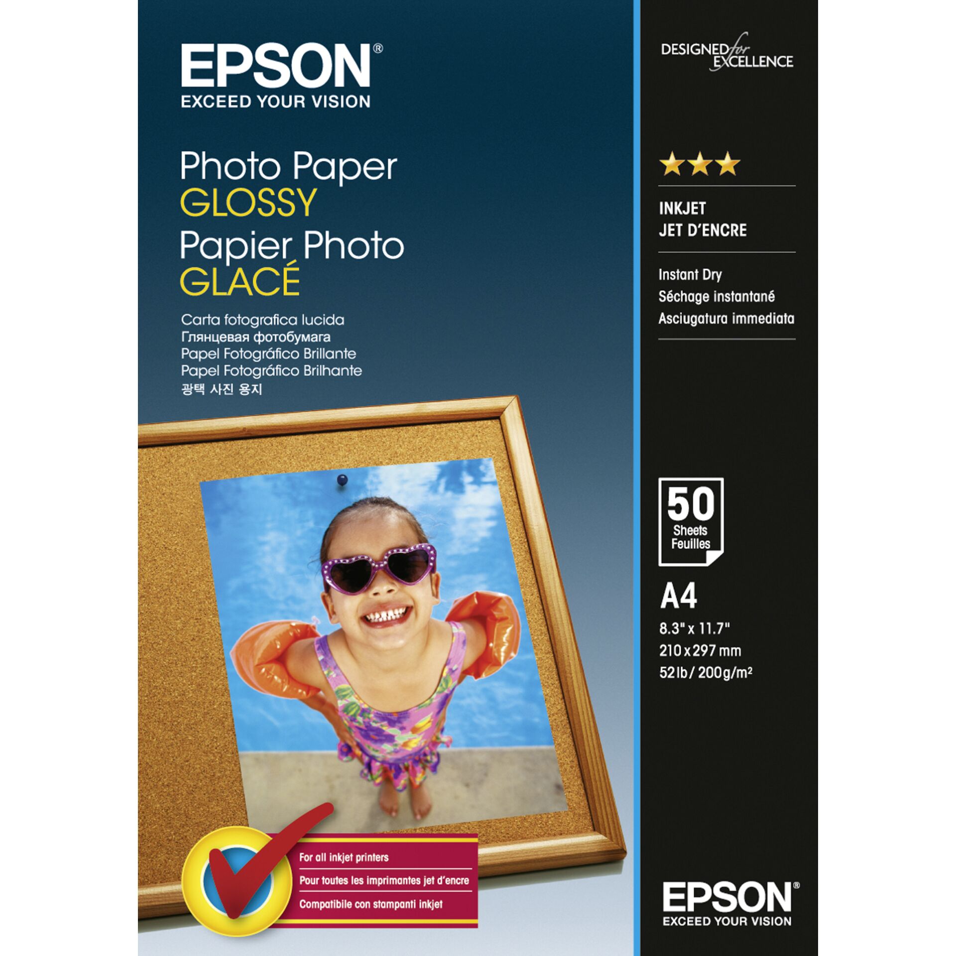 Epson Photo-Papier glänzend, A4, 200g, 50 Blatt 