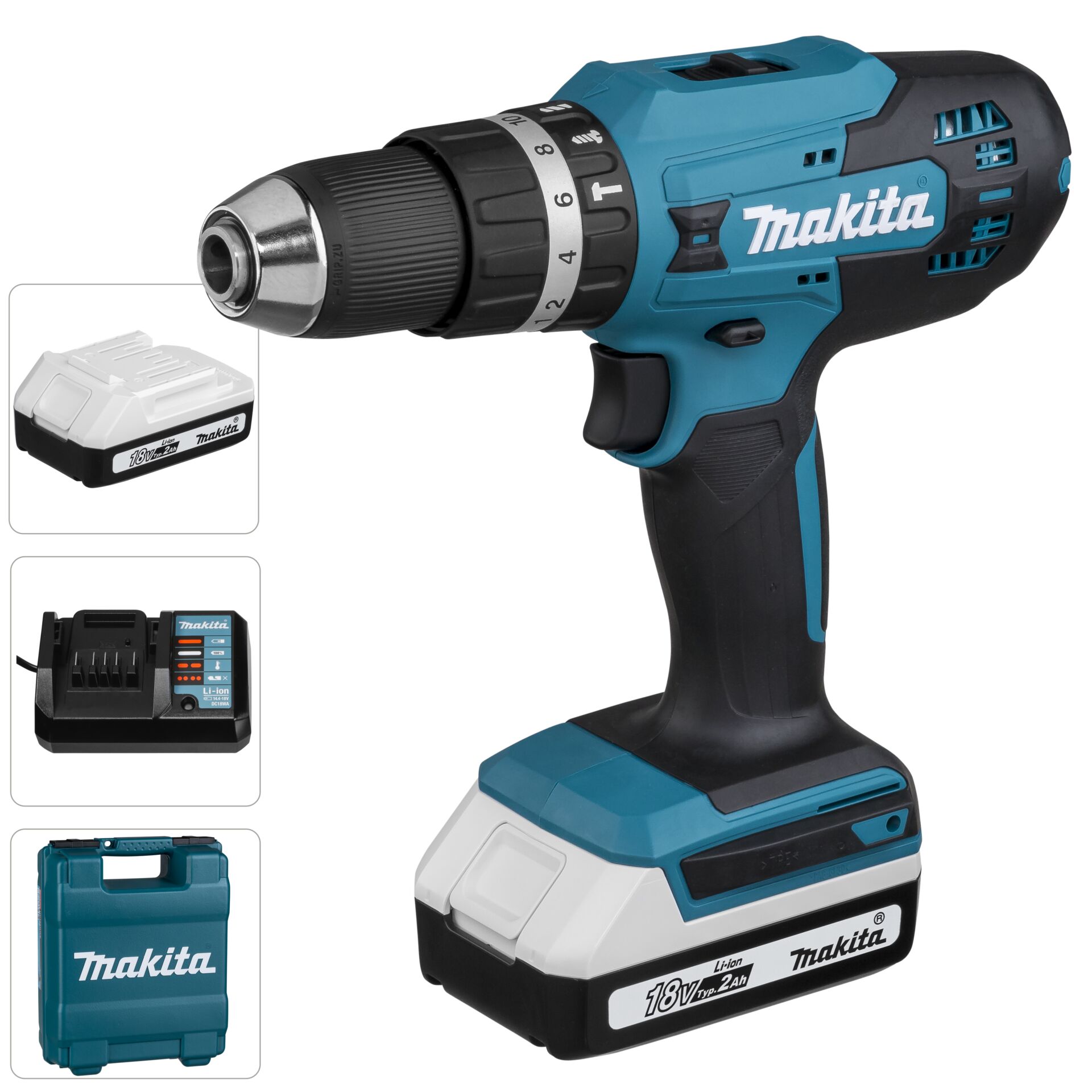 Makita HP488DWAE G-Serie Akku-Schlagbohrschrauber inkl. Koffer + Akku 2.0Ah