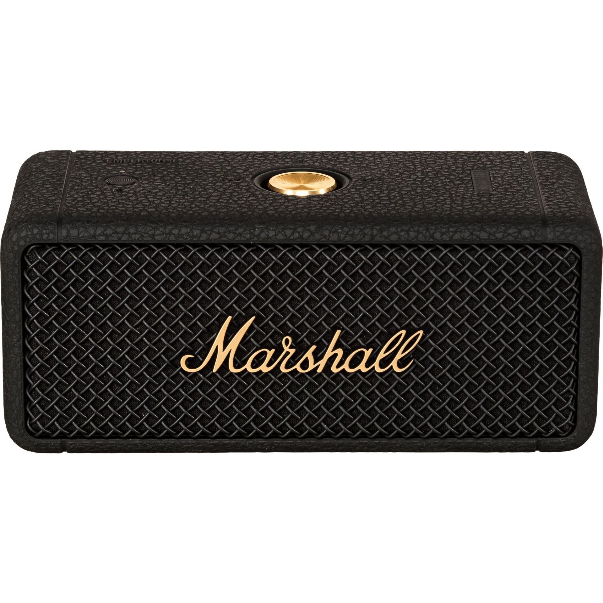 Marshall Emberton II Black and Brass Bluetooth-Lautsprecher, 20W Peak, wasserdicht (IP67), Stereo-Pairing