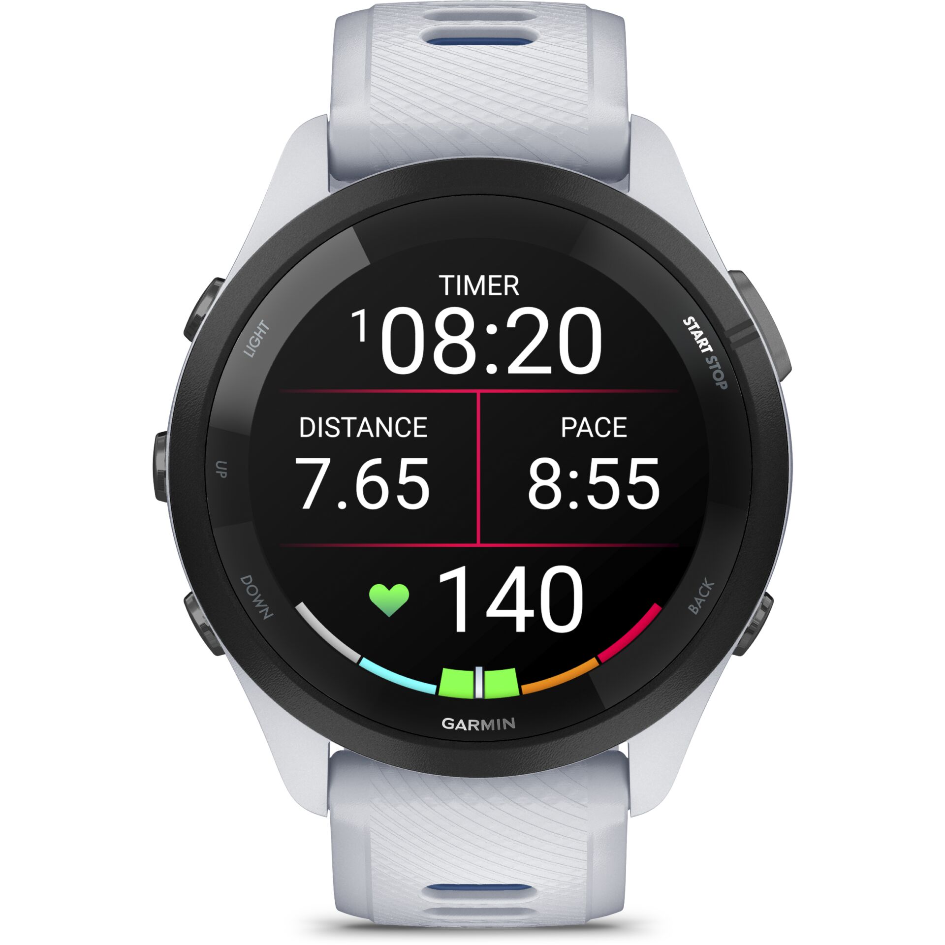 Garmin Forerunner 265 3,3 cm (1.3) AMOLED 46 mm Digital 416 x 416 Pixel Touchscreen Schwarz, Weiß WLAN GPS