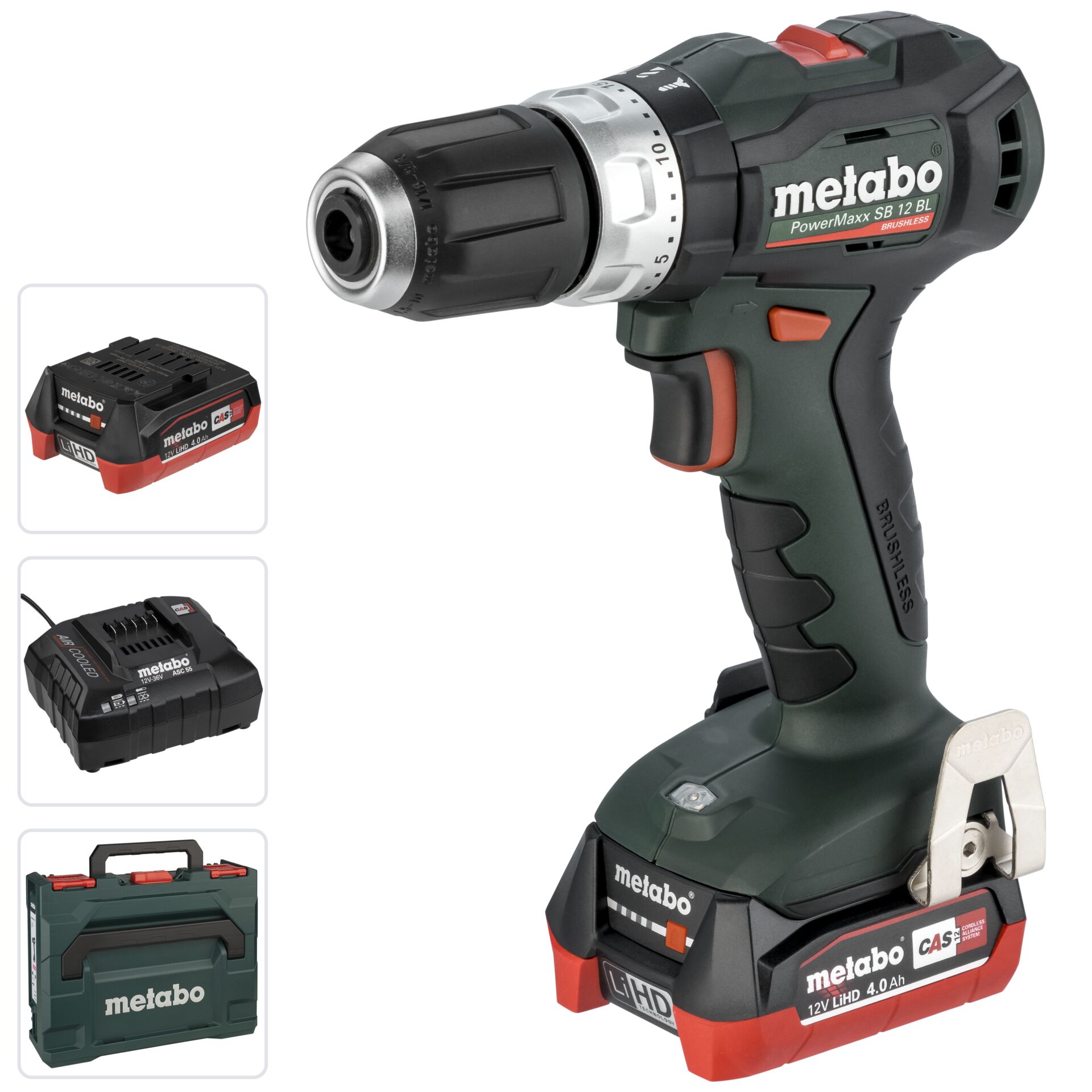 Metabo PowerMaxx SB 12 BL Akku-Schlagbohrschrauber inkl. Koffer + 2 Akkus 4.0Ah