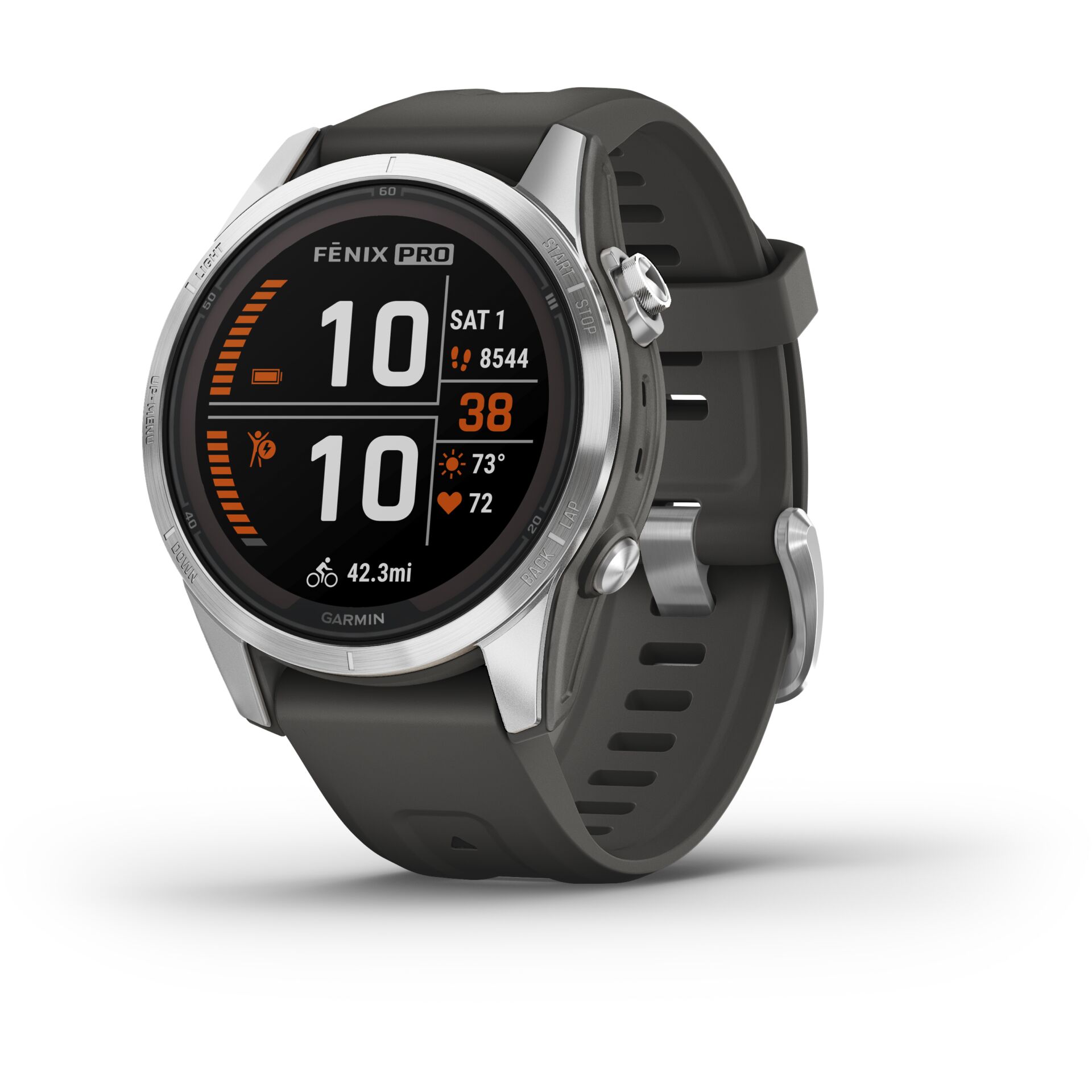 Garmin fnix 7S Pro 3,05 cm (1.2) MIP 42 mm Digital 240 x 240 Pixel Touchscreen Silber WLAN GPS