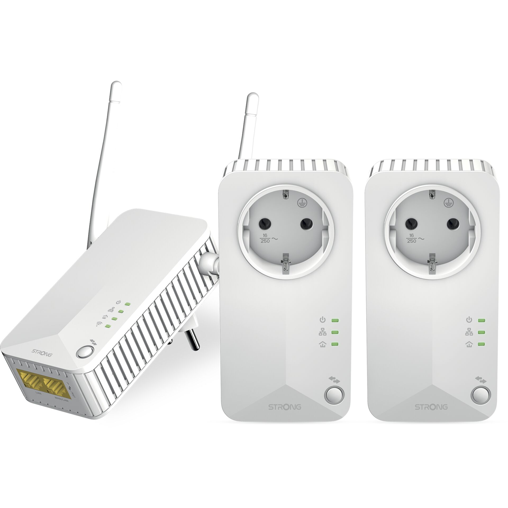 Strong Powerline WiFi 600 Triple Pack V2 600 Mbit/s Ethernet/LAN WLAN Weiß 3 Stück(e)