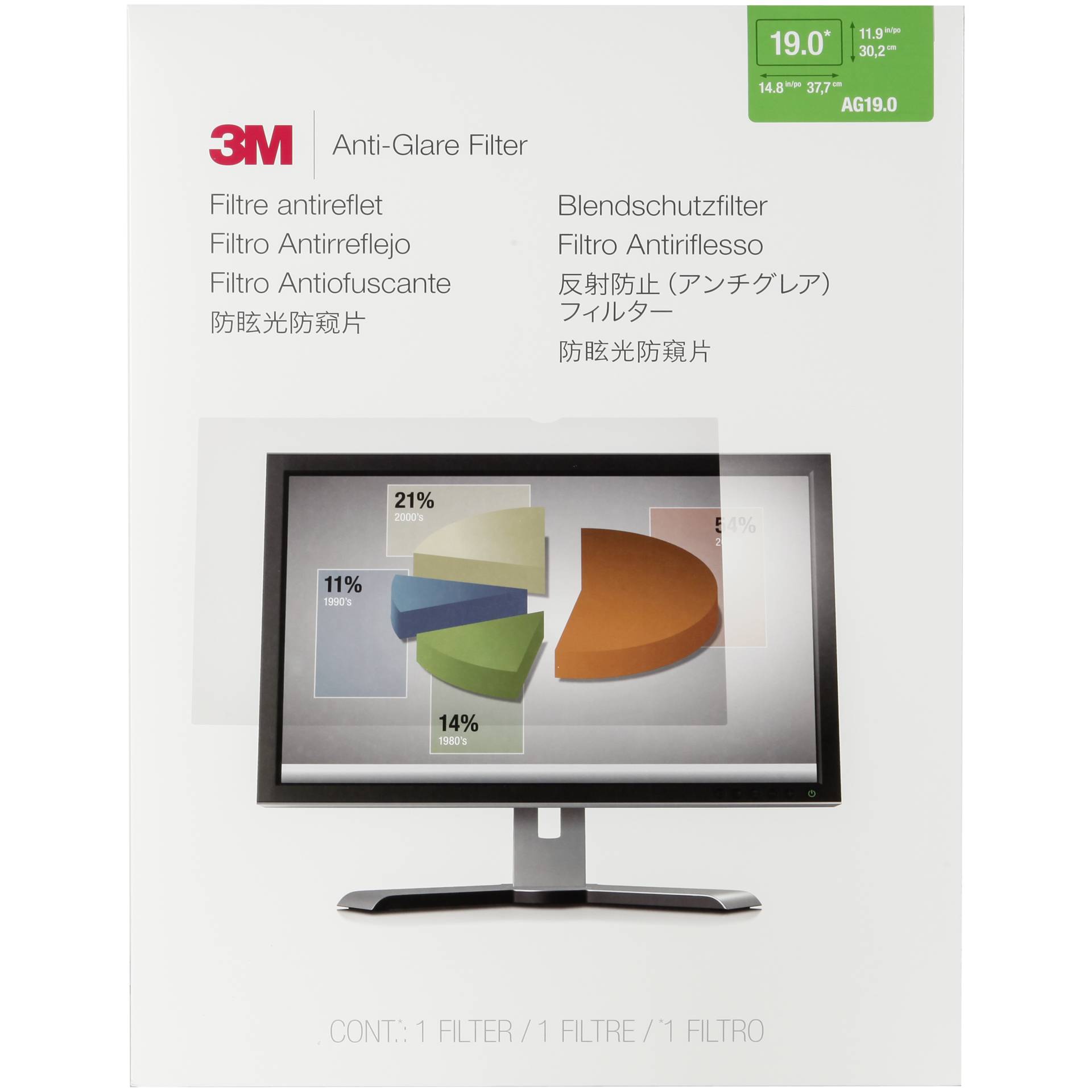 3M AG190C4B Blendschutzfilter für Standard Monitore 19