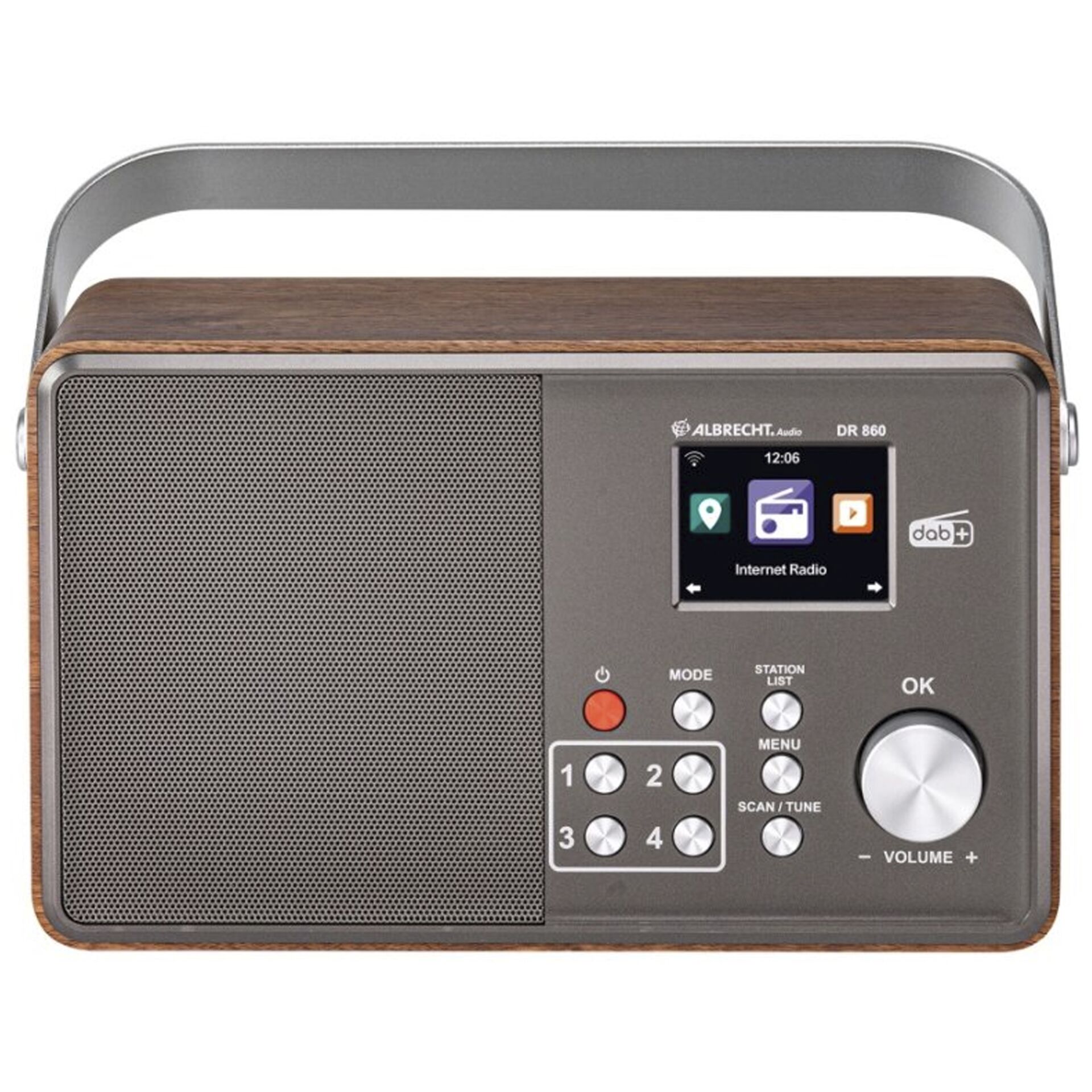 Albrecht HNALB27860 Radio Tragbar Digital Grau, Holz