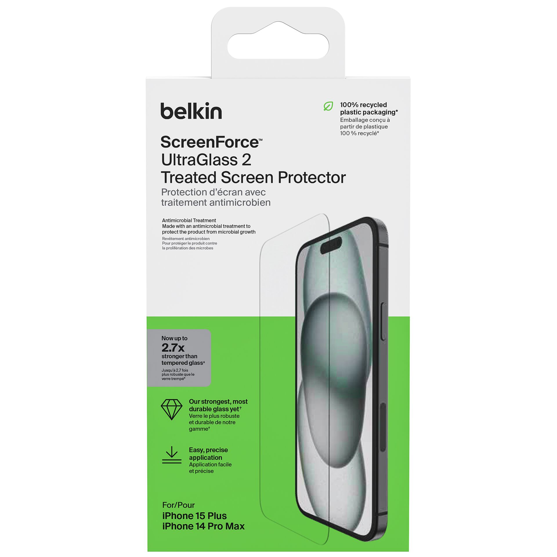 Belkin Screenforce UltraGlass2 antiba.iPhone 16/15Plus/14ProMax