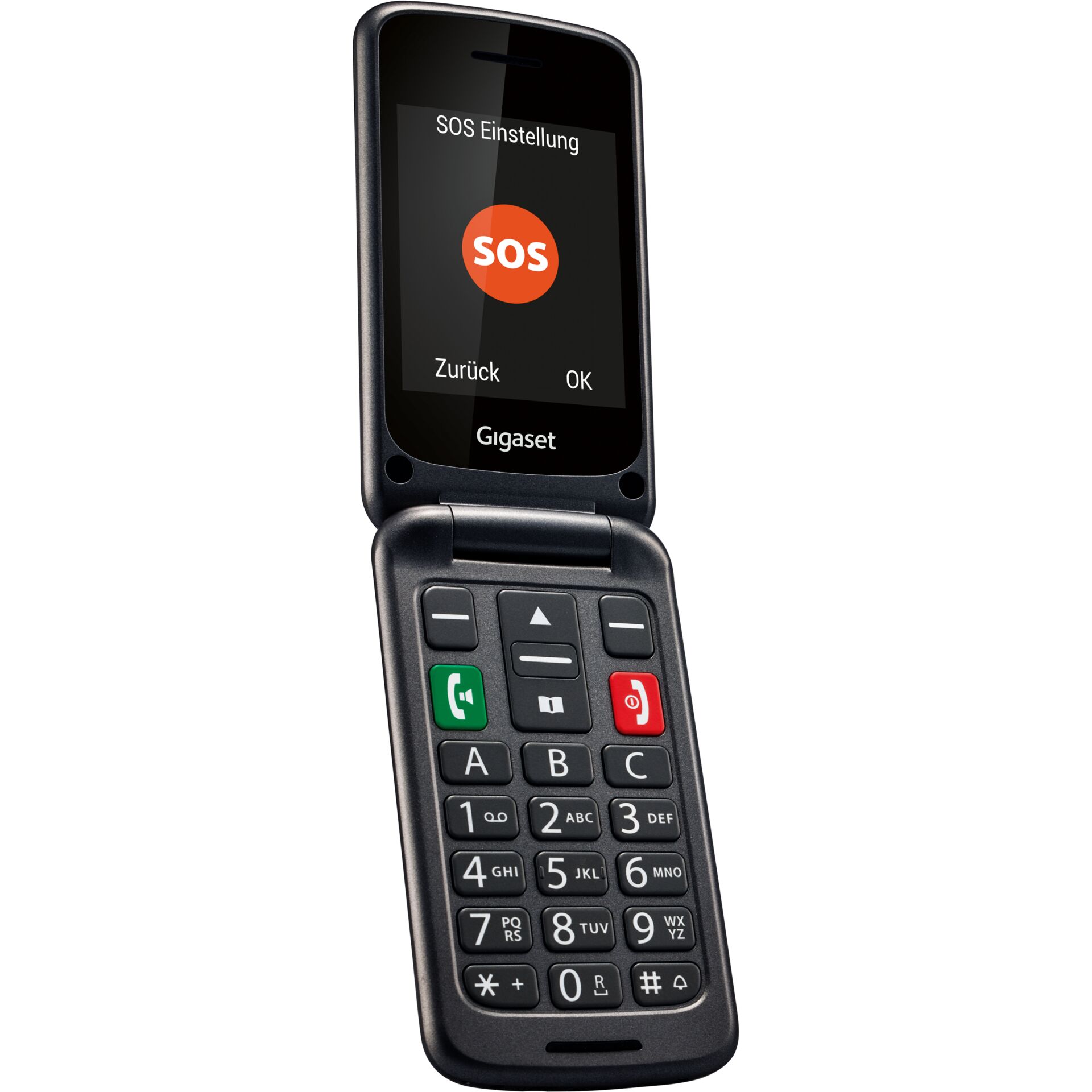 Gigaset GL590 7,11 cm (2.8) 113 g Schwarz Seniorentelefon