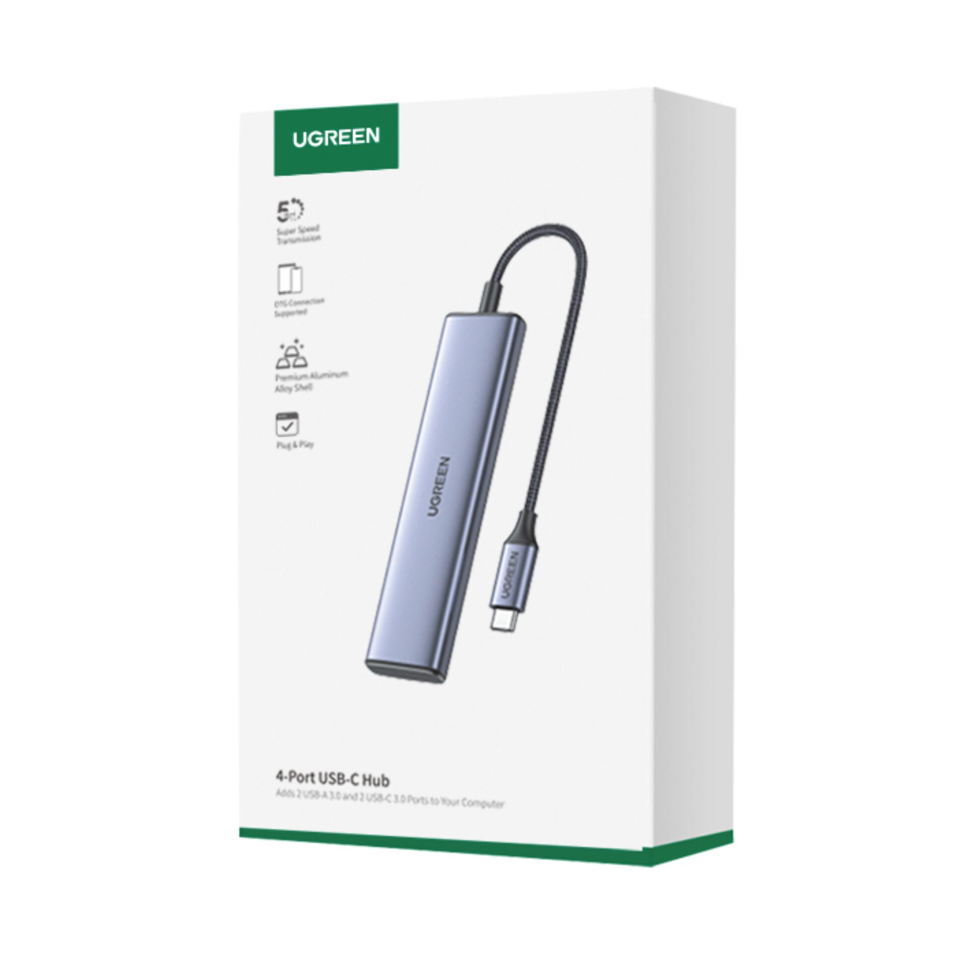 Ugreen 4-in-1 USB-C Hub, USB-C 3.0 [Stecker]