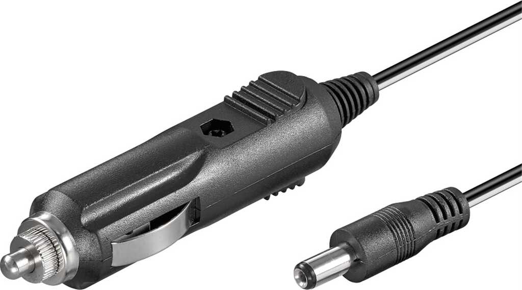 Goobay KFZ/Auto Zigarettenanzünder Kabel auf DC-Hohlstecker, 12 V, 1,8 m mit 2,5-A-Sicherung, Zigarettenanzünder-Stecker