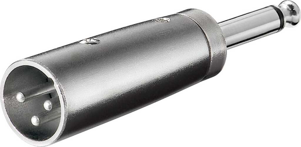 Goobay XLR-Adapter, AUX-Klinke 6,35 mm, Mono-Stecker zu XLR-Stecker 1x XLR-Stecker (3-polig) > 1x 6,35-mm-Klinkenstecker