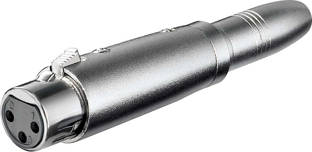 Goobay XLR-Kupplung, 3-polig 1x XLR-Buchse (3-polig) > 1x 6,35-mm-Klinkenbuchse