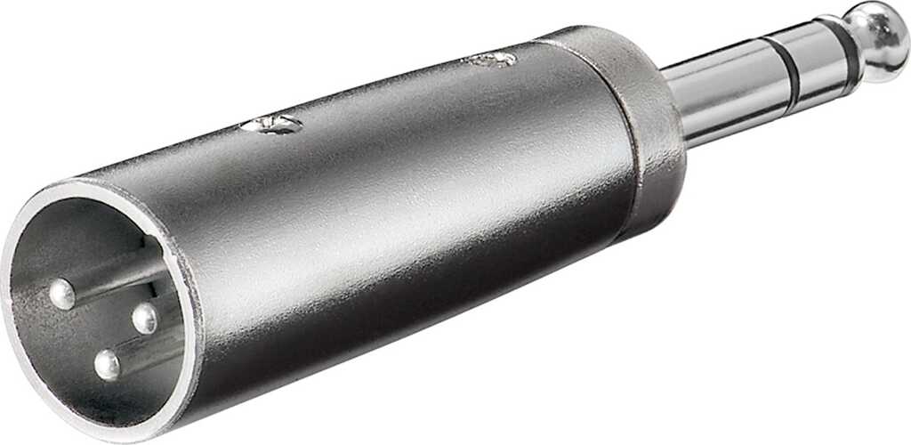 Goobay XLR-Adapter, AUX-Klinke 6,35 mm, Stereo-Stecker zu XLR-Stecker 1x XLR-Stecker (3-polig) > 1x 6,35-mm-Klinkenstecker