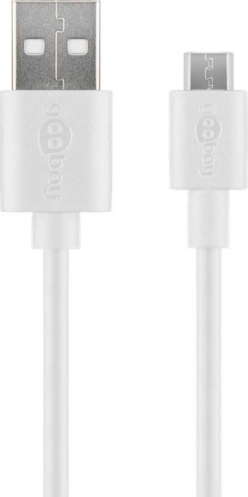 2,0m USB 2.0-Kabel TypA auf TypB micro goobay weiss 