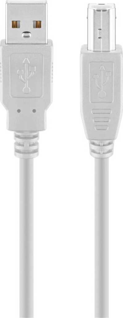 1,8m Goobay USB 2.0 Hi-Speed-Kabel, grau USB 2.0-Stecker (Typ A) > USB 2.0-Stecker (Typ B)