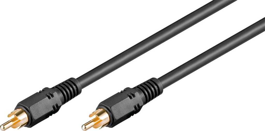 10 m goobay Cinch Audio-Video-Kabel mit vergoldeten Kontakten, schwarz