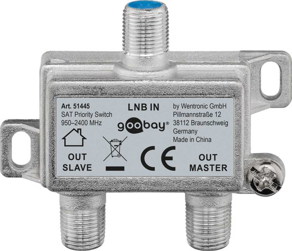 Goobay SAT-Vorrang-Splitter verteilt 1 LNB auf 2 SAT-Receiver