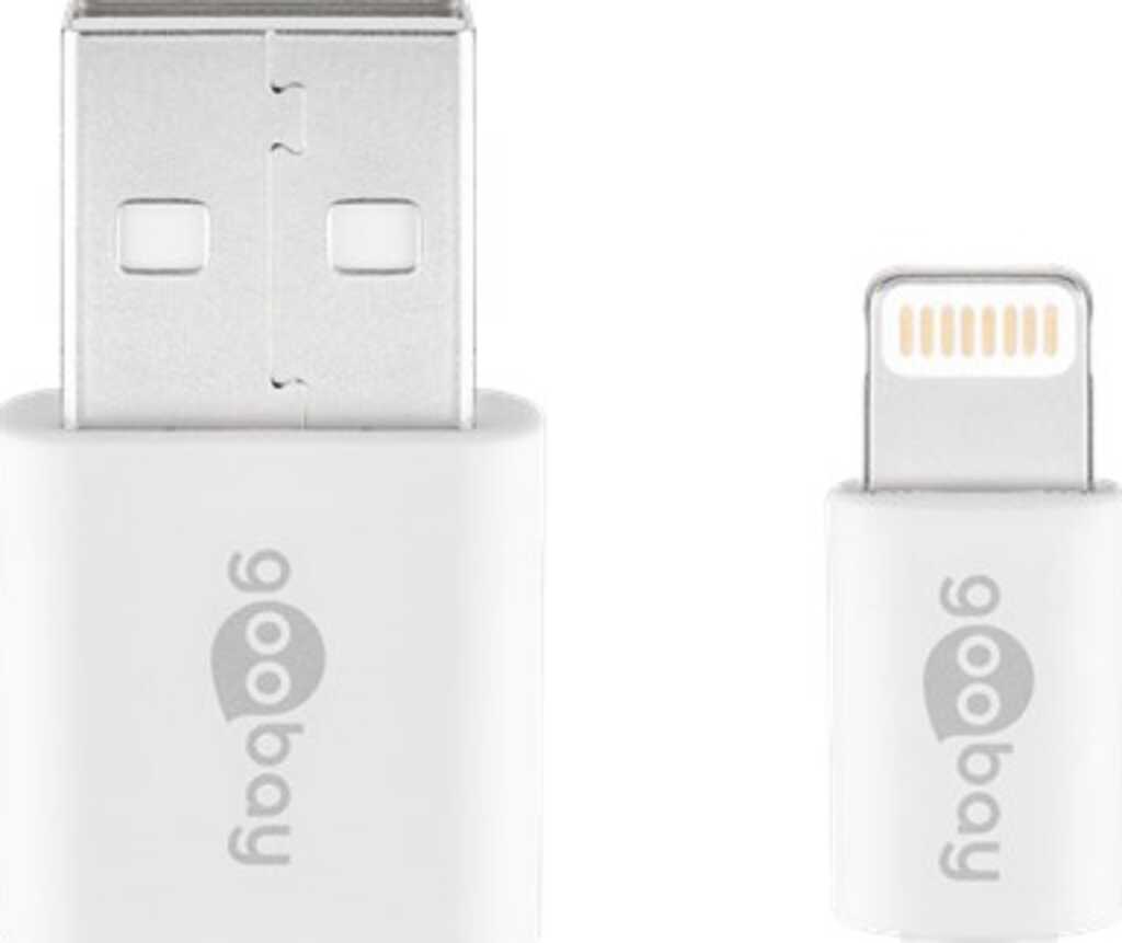 1m Lightning USB Lade- und Synchronisationskabel goobay weiss