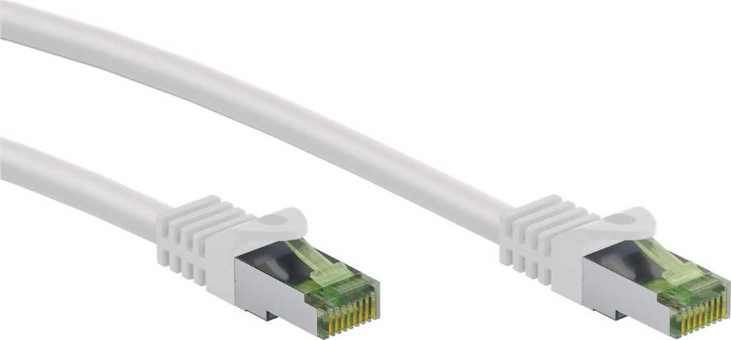 1m RJ45 Patchkabel S/FTP (PIMF) Cat.8.1 weiß GHMT-zertifiziert goobay