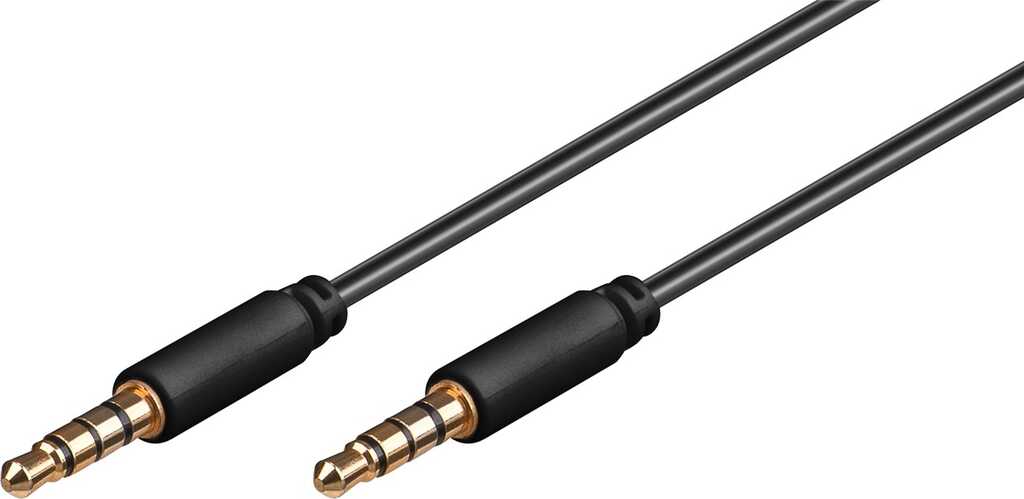 1,5m Audio-Kabel Klinke 3,5 mm Stecker (4-Pin) auf Klinke 3,5 mm Stecker (4-Pin)