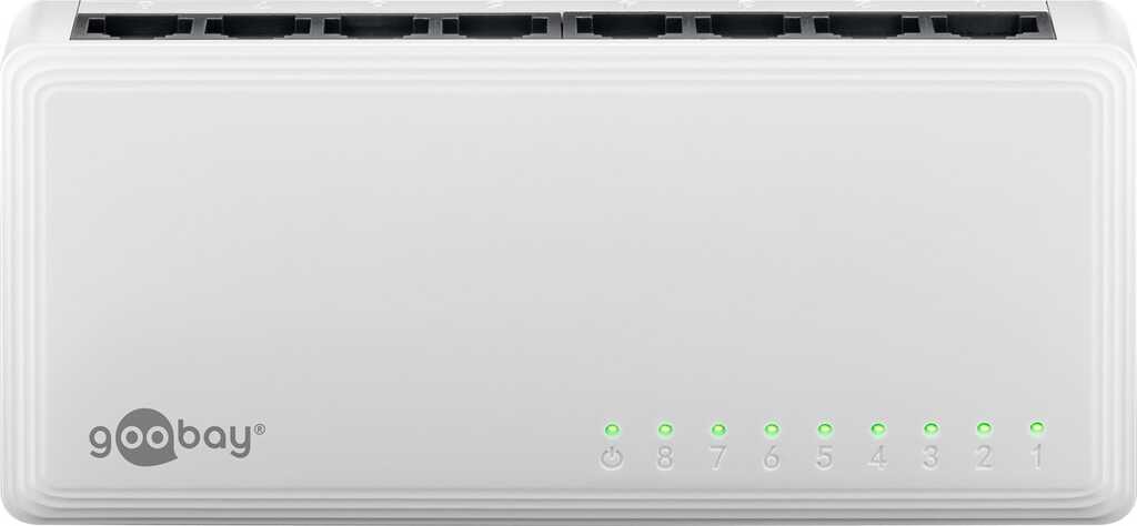 Goobay 8-Port Gigabit Ethernet Netzwerk-Switch 8x RJ45-Buchsen, Autonegotiation, 1000 Mbit/s