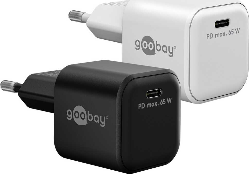 Goobay USB-C PD GaN Schnellladegerät Nano (65 W) weiß 1x USB-C-Anschluss (Power Delivery)