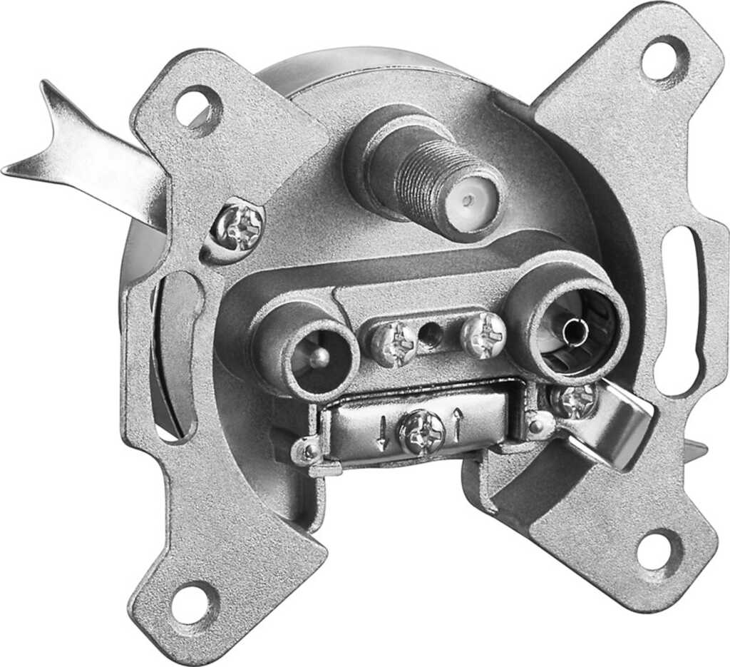 Goobay 3-Loch Antennen-Durchgangsdose ohne DC-Durchgang