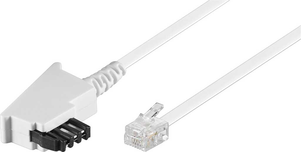 3m goobay Anschlusskabel, TAE-F Stecker > RJ11/RJ14 Stecker, weiß