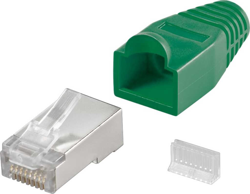 Goobay RJ45-Stecker, CAT 5e STP geschirmt mit Knickschutztülle