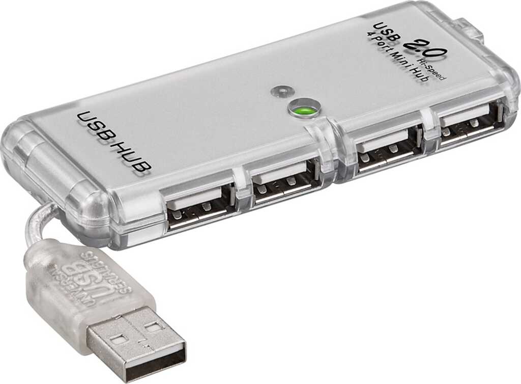 goobay USB 2.0  4-Port Hub silber 