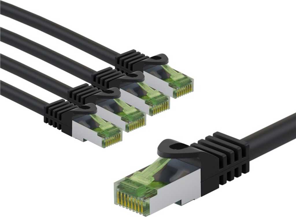 Goobay GHMT-zertifiziertes CAT 8.1 Patchkabel, S/FTP (PiMF), 3 m, grau, 5er-Set Kupferleiter, LSZH halogenfreier Kabelmantel