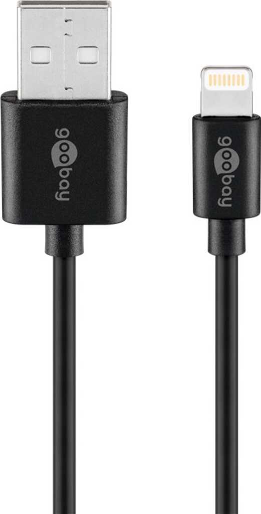 0,5m Goobay Lightning USB Lade- und Synchronisationskabel MFi-Kabel für Apple iPhone/iPad schwarz