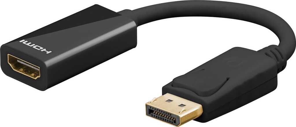 Goobay DisplayPort auf HDMI-Adapterkabel, vergoldet DisplayPort-Stecker > HDMI-Buchse (Typ A)