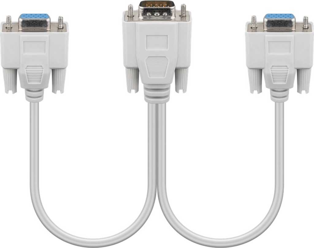 18cm, VGA Splitter-Kabel 1x VGA-Buchse auf 2x VGA-Stecker 