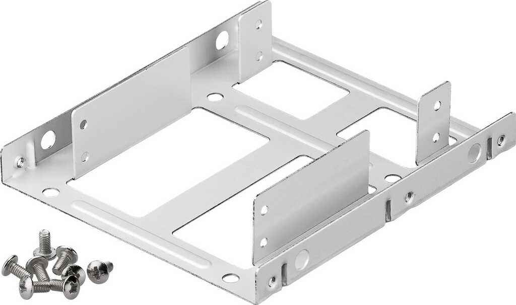 Festplatten-Einbaurahmen goobay 2-fach 2.5  auf 3.5  silber 