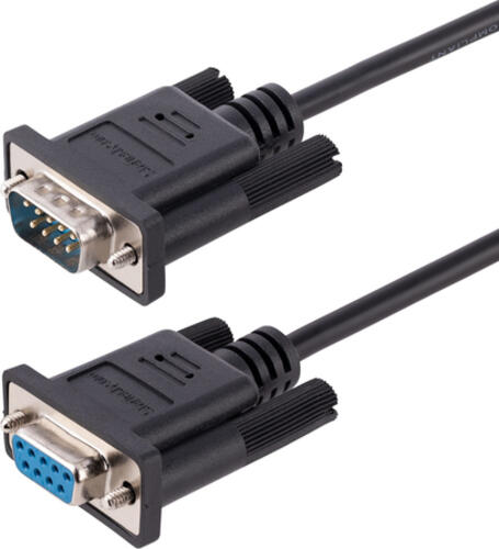 StarTech.com 3 m Nullmodemkabel RS232, Crossover Kabel, Sub DB9 Serielles COM Port Kabel, Serielle Schnittstelle Kabelverlängerung, DTE Geräte Kompatibel, Schwarz, F/M