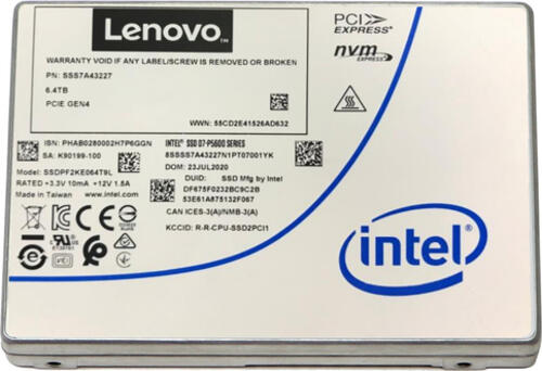 Lenovo 4XB7A17136 Internes Solid State Drive 2.5 12,8 TB PCI Express 4.0 NVMe TLC 3D NAND